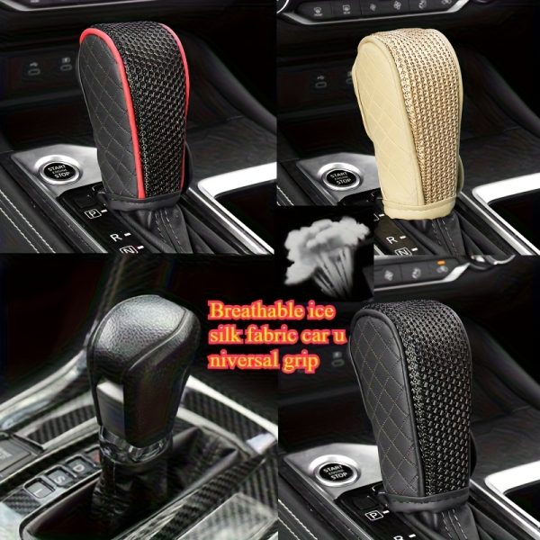 Universal Faux Leather Anti-slip Car Gear Shift Knob Cover Black Auto Parts Car Stall Anti-slip Case Driving Control Cover - Image 17