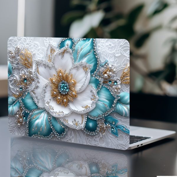 A Set of Two Floral Laptop Art Decals, Universal Skin Stickers for Netbooks That Are Non-Reusable. These Waterproof And Scratch-Resistant Laptop Skin Stickers Are Suitable for Laptops, Cars, Helmets, Motorcycles, And Refrigerator Decorations. - Image 7