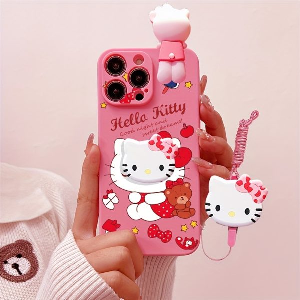 Sanrio Sanrio Cartoon Mobile Phone Case with Stand, Suitable for iPhone 16/15/14/13/12/11/XS/XR/X Plus Pro Max Mobile Phone Case TPU Soft Shell Cartoon Cute and Fashionable Full-coverage Mobile Phone Case - Image 7