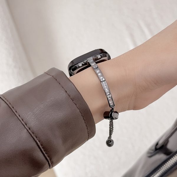 1pc Women Girls Luxury Zirconia Crystal Metal Watch Bracelet Compatible with Apple Watch Band Series 10 9 8 7 6 5 4 3 2 1 38/40/41/42/44/45/46/49/ Ultra 1/2 SE for iWatch Strap, a perfect gift for parties, banquets, festivals and daily wear - Image 13
