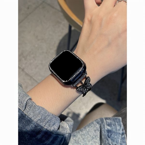 Add glory to your watch with a BIIFAKOO one double butterfly strap - Compatible with i Watch Series S10 available 9/8/7/6/5/4/3/2/1/SE/Ultra - Shiny and stylish, suitable for women 38mm 40mm 41mm 44mm 45mm 49mm - Image 10