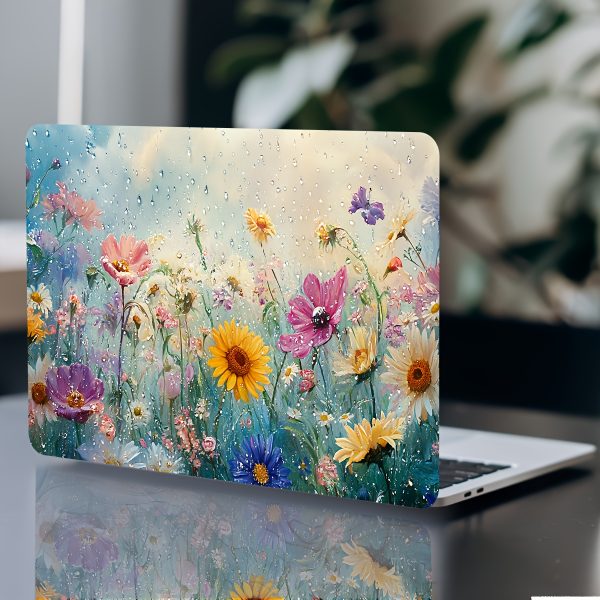 2pcs Floral Vinyl Laptop Skins, Vibrant Flower Design, Scratch-Resistant DIY Art Covers for Notebooks & Cars - Easy Apply, Durable Decoration, Notebook Accessories - Image 8