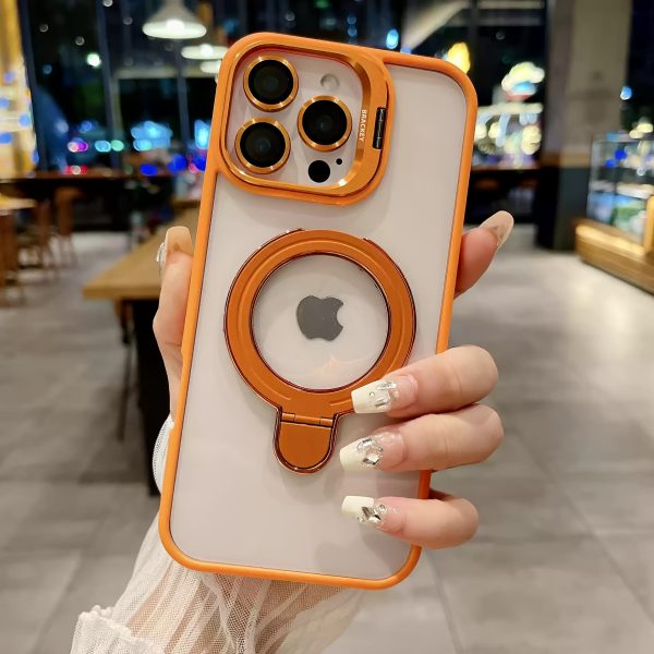 for iPhone 16 Pro Max 15 14 13 12 11 Plus Pro Max, the lens frame can be used as a stand to open, supports wireless charging, transparent mobile phone case, protects your mobile phone - Image 7