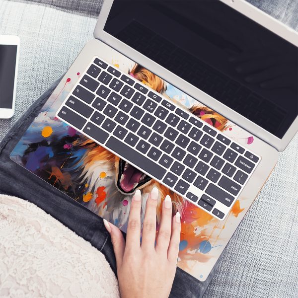 2pcs Oil Painting Puppy Laptop Stickers - Vinyl Self-Adhesive Removable Decals for 33.02-38.1 cm Laptops, No Residue Cute Dog Design for Plastic/Metal Surfaces, Disposable Pet Lover Accessories, Laptop Decoration | Playful Dog Motif | Noresidue Adhesive, Laptop Accessories - Image 11