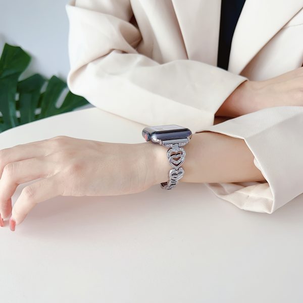 1 Pack Compatible with Apple Watch Bands In 38mm, 40mm, 41mm, 42mm, 44mm, 45mm, 46mm And 49mm Series 10, 9, 8, 7, 6, 5, 4, 3, 2, 1, SE, And SE2 Love iWatch Straps for Both Ladies And Gentlemen. Classic Stainless Steel Golden Strap Suitable for iWatch Bands, Alloy Material, Aluminum Buckle, Durable & Stylish Design - Image 13