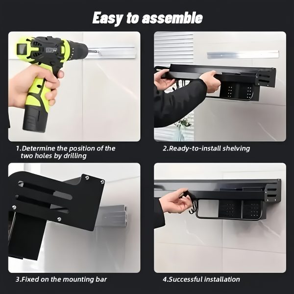 Wall-Mounted Knife Holder & Utensil Organizer - Space-Saving Kitchen Storage Rack with Hooks for Knives, Cutting Boards & Cookware, Powder-Coated Durable Design for Home or Camping Use, Kitchen Organizers And Storage, Kitchen Storage Solution, Spacesaving Design, Powdercoated Finish - Image 10