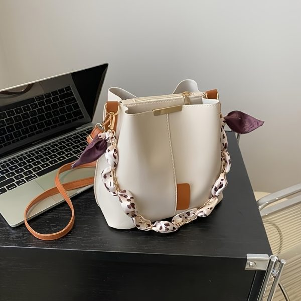 Women's Bucket Bag with Adjustable Strap & Magnetic Clasp - Multi-Color Options, Spacious Tote for Daily Essentials, Versatile Crossbody Shoulder Bag for Casual & Formal Outfits, Sophisticated Handbag, Sleek Construction - Image 6