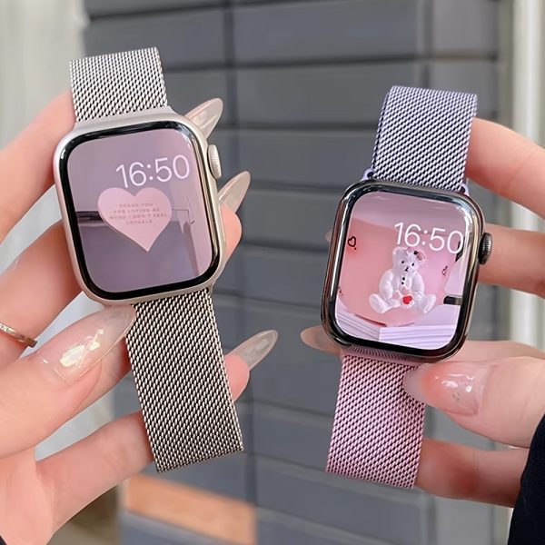[Shiyu Milanese] Shiyu Milanese Loop Band for Apple Watch | Stainless Steel Mesh, Magnetic Clasp, Waterproof Strap | Compatible with Series 1-10 & SE, Sizes 38mm-49mm, Elegant Design for Men and Women - Image 2