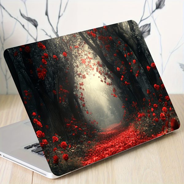 2pcs Rose Forest Laptop Art Decal Light Beige Stickers, Universal Waterproof and Scratch Resistant Laptop Skins for Laptops & Cars - Image 3