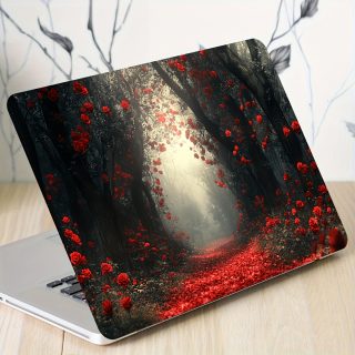 2pcs Rose Forest Laptop Art Decal Light Beige Stickers, Universal Waterproof and Scratch Resistant Laptop Skins for Laptops & Cars