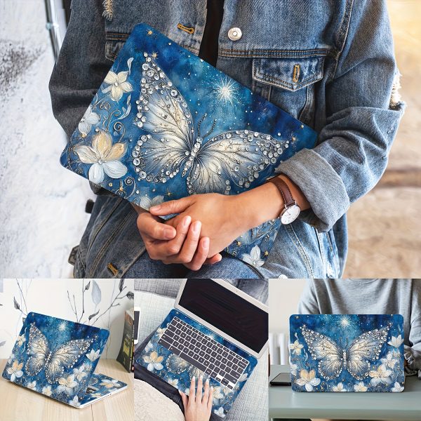 2pcs Elegant Butterfly & Floral Vinyl Laptop Skins - Waterproof, Scratch-Resistant, DIY Art Protection for Laptops & Cars, Universal Netbook Skin, Netbook Skin | Artistic Laptop Skin | Durable Laptop Skin, Laptop Accessories - Image 8