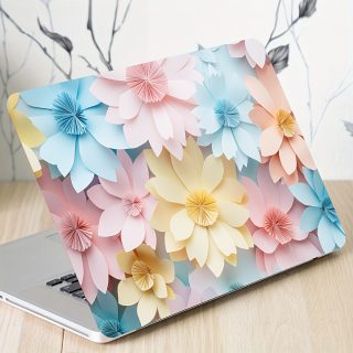 Vinyl Laptop Case Stickers, 2pcs Floral Design Scratch-Proof Artistic Protective Cover for Laptops, Easy Peel & Stick, Durable Decals for Notebooks, Cars, Helmets, Motorcycles, and Fridge Decoration