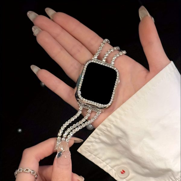 BIIFAKOO Rhinestone Bracelet Watch Band, Metal Strap Compatible with i Watch Series Ultra 10/9/8/7/SE/6/5/4/3/2/1, Water-Resistant, Multiple Sizes (38mm-49mm) - Image 6