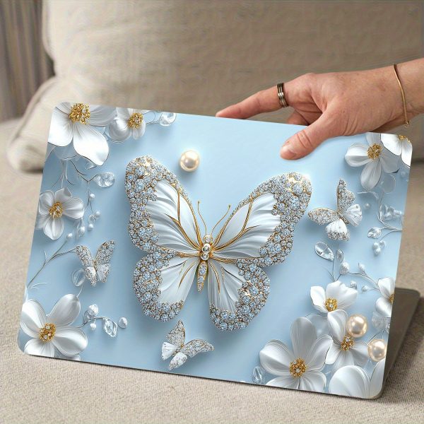 2pcs Elegant Butterfly & Floral Laptop Stickers - Waterproof, Scratch-Resistant Vinyl Art for Laptops & Cars, Self-Adhesive, Semi-Matte Finish, Perfect for Personalization, Laptop Accessories | Artistic Laptop Skin | Durable Laptop Skin, Laptop Decor - Image 9