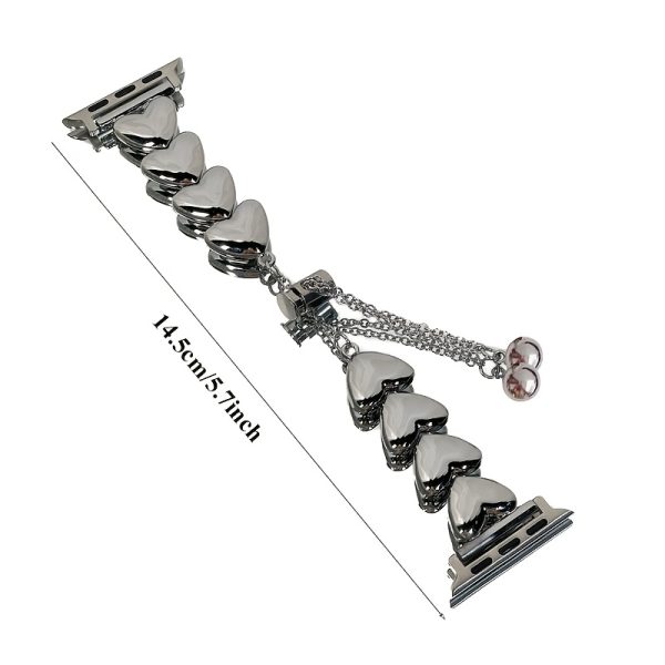 A Stylish And Simple Ladies' Apple Watch Bracelet With A Heart-shaped Buckle, Suitable For IWatch Series SE1 2 Ultra, Is Durable And Eye-catching For Your Best Friend. - Image 3