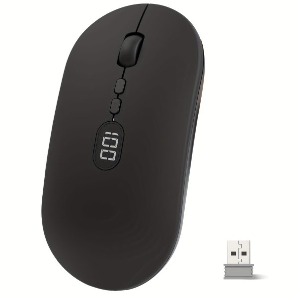 ZIYOULANG Ultra-Slim Wireless Mouse with Battery Display - 2.4G Rechargeable, Quiet Click, 1600 DPI, Compatible with PC, Mac, MacBook - Ideal for Office Use, Clicker Included, Mousepad 2.4G - Image 3
