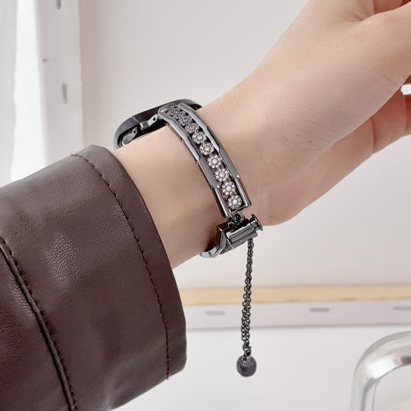1pc Women Girls New Luxury Zirconia Diamond Hollow Bracelet Compatible with Apple Watch Band Series 10 9 8 7 6 5 4 3 2 1 38/40/41/42/44/45/46/49/ Ultra 1/2 SE for iWatch Strap Can be used as Back to School Gift, Birthday Gift - Image 13
