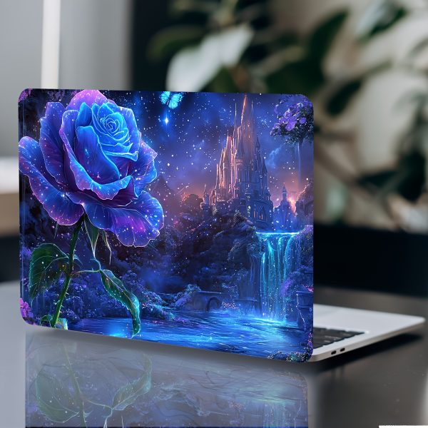 2pcs Vibrant Blue Rose & Mystical Landscape Laptop Stickers - Waterproof, Scratch-Resistant, Self-Adhesive Vinyl Skins for Netbooks & Laptops, Unique Artwork for Personalization, Netbook Accessories | Artistic Laptop Skin | Durable Laptop Skin, Laptop Decor - Image 7