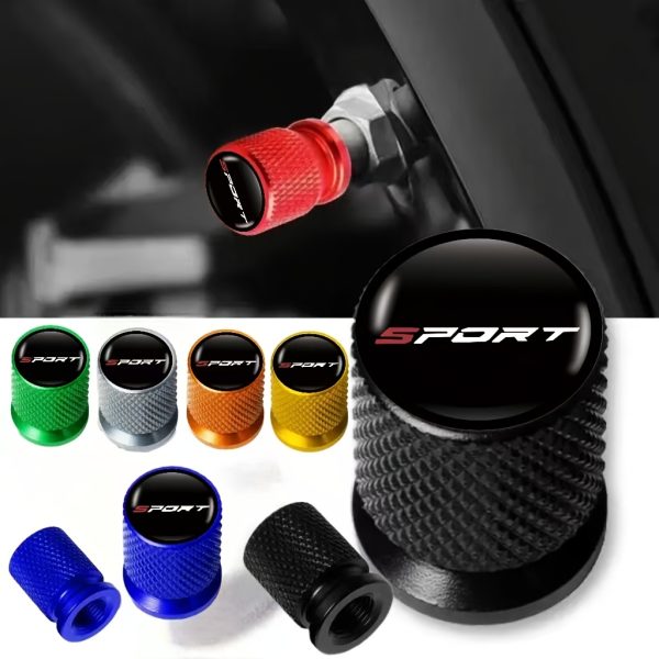 4pcs Universal Metal Tire Valve Stem Caps, Sport Icon Design, Dust & Water Proof, Car Wheel Accessories for All Vehicles - Image 4