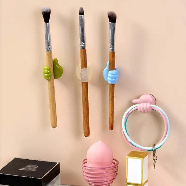 10pcs, Fashionable Thumb Wall Hooks - Glossy Nail-Free Adhesive, Suitable for Dormitory, Kitchen and Bedroom Easy-to-Hang Hangers, Utility Hooks - Image 2