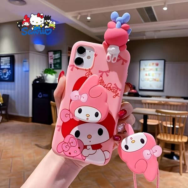 Sanrio Sanrio Cartoon Mobile Phone Case with Stand, Suitable for iPhone 16/15/14/13/12/11/XS/XR/X Plus Pro Max Mobile Phone Case TPU Soft Shell Cartoon Cute and Fashionable Full-coverage Mobile Phone Case - Image 8
