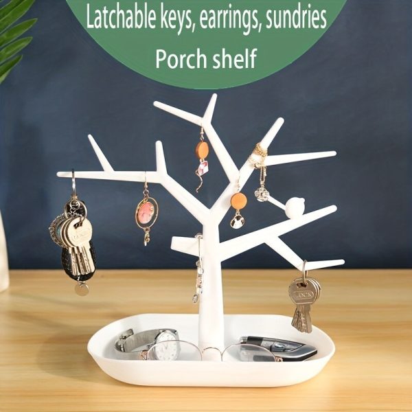 1pc Tree Hanger Creative Necklace Jewelry Necklace Bracelet Jewelry Display Rack Creative Earrings Ring Storage Rack, Jewelry Towers - Image 6
