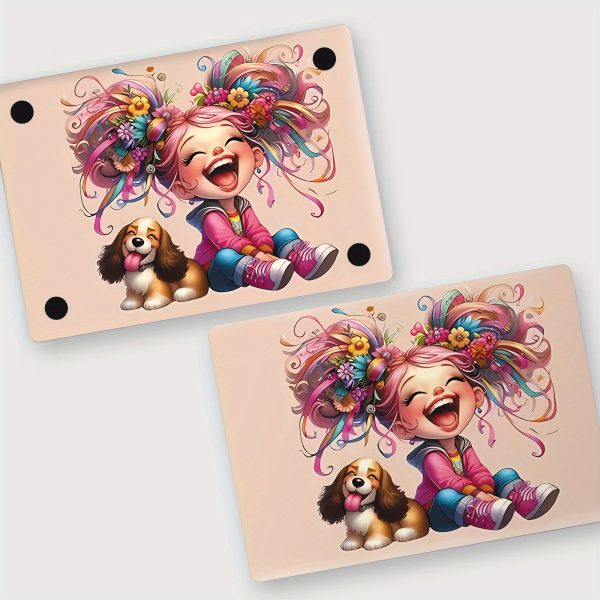 3pcs of Roll Packaging, 1pc As a Spare, No Need to Worry about Damaging The Stickers, Featuring Cute Girl And Puppy Style Laptop Stickers, Suitable for Laptops, Bright Colors, Self-Adhesive And Removable. - Image 6