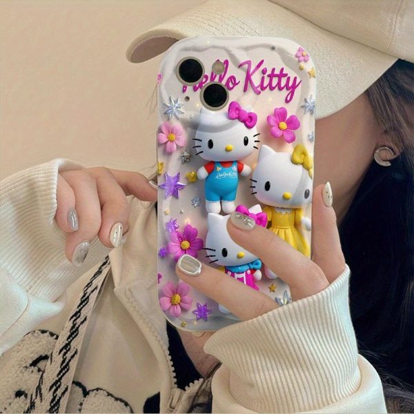 Sanrio cute cartoon Hello Kitty creative trend soft protective mobile phone case for iPhone 16 15 14 13 12 11 Pro Max 16 15 14 Plus 16e 13 12 mini X XR XS Max 6 6s 7 8 Plus SE - Image 5