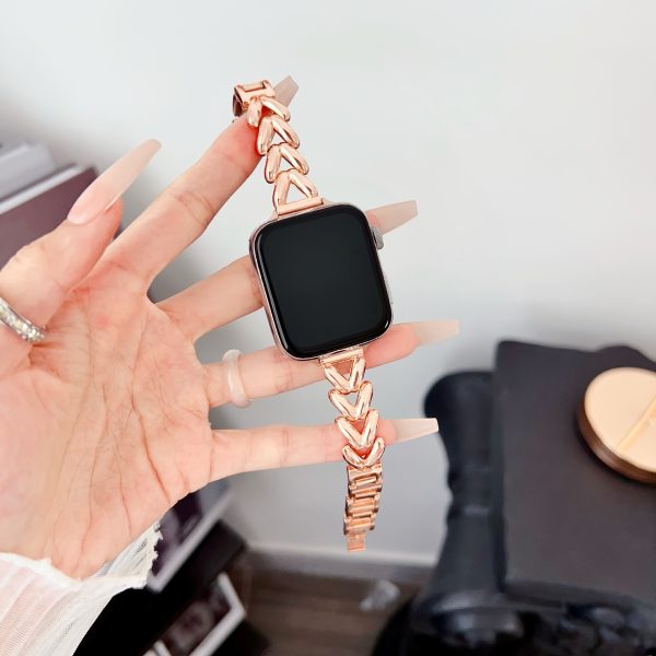 Fashion V-shaped Stainless Steel Smartwatch Strap For Apple Watch SE10/9/8/7/6/5/4/3/2/1, Women's Replacement Bracelet Strap - Image 6