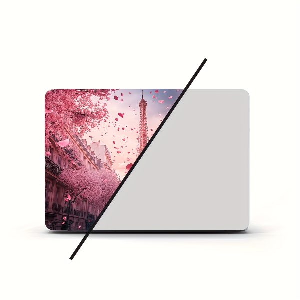 2pcs Pink Paris Pattern Laptop Art Decal Protective Case, Universal Netbook Light Beige Stickers Non-Reusable Laptop Skins Waterproof and Scratch Resistant - Water-resistant, Anti-scratch, Suitable for Laptops, Cars - Image 5