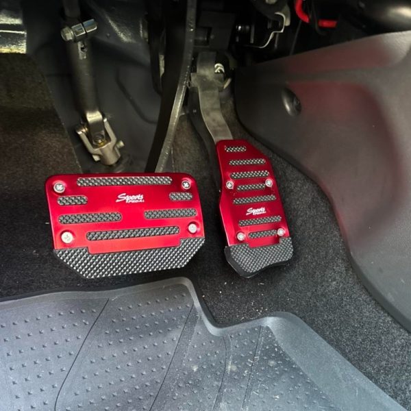 Red Non-Slip Car Pedals - Durable ABS Gas & Brake Mats for Manual/Automatic Transmission, Anti-Slip Feature, Perfect for Sports Cars, Sports Car Accessories | Ergonomic Design | Durable Car Mats - Image 5