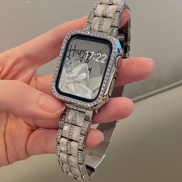 BIIFAKOO-era metal stitching two-color resin watch strap compatible with Apple watch strap 38mm 40mm 41mm 42mm 44mm 45mm 46mm 49mm suitable for Ultra series 10 9 8 7 SE 6 5 4 3 2 1 - Image 3