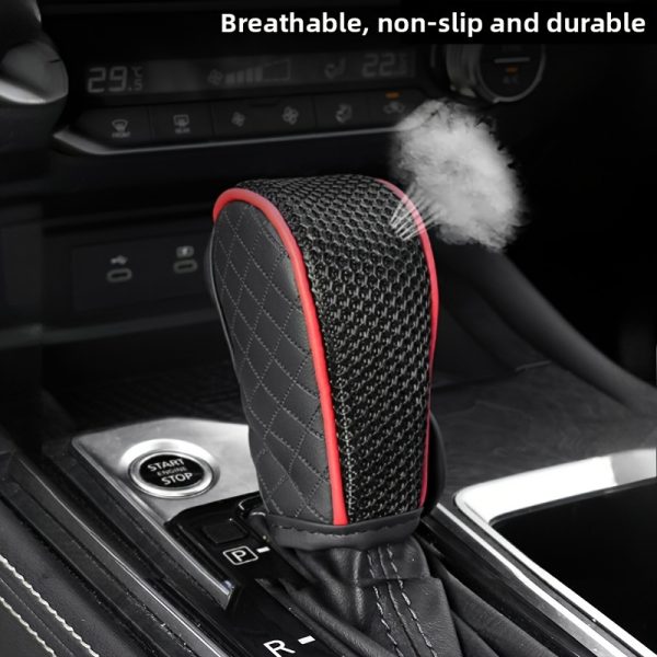 Universal Faux Leather Anti-slip Car Gear Shift Knob Cover Black Auto Parts Car Stall Anti-slip Case Driving Control Cover - Image 3