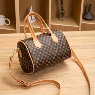 Vintage Polka Dot Mini Crossbody Bag for Women - Lightweight Synthetic Leather with Detachable Adjustable Shoulder Strap & Zipper Closure, Compact 19.51x13.0x11.99cm, Durable Polyester Lining, Deep Brown - Perfect for Travel, Holidays & Gifts, Leather Crossbody Bag, Holiday Gift Accessory, Classic Turnlock Closure