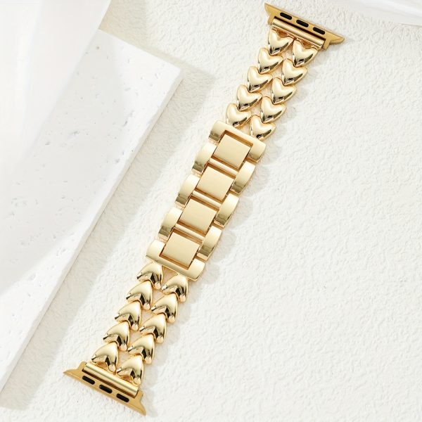 A double-row heart-shaped metal strap suitable for Apple watch for Apple Watch Wristband 38mm 40mm 41mm 42mm 44mm 45mm 49mm for iWatch 10/9/8/7/6/5/4/3/2/1/SE/Ultra series - Image 12