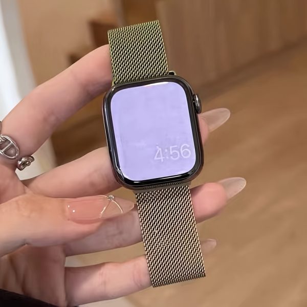 [Shiyu Milanese] Shiyu Milanese Loop Band for Apple Watch | Stainless Steel Mesh, Magnetic Clasp, Waterproof Strap | Compatible with Series 1-10 & SE, Sizes 38mm-49mm, Elegant Design for Men and Women - Image 19