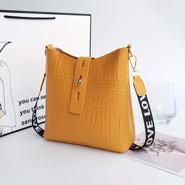 Elegant Women'S Crocodile Pattern Crossbody Bag - 4 Color Options, Zip Closure, Polyester Lined, Versatile for Commuting and Casual Outing - Image 14