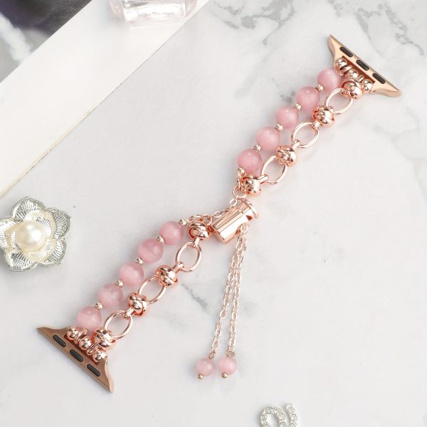 Stylish Beaded Metal Dual Chain Bracelet Strap Suitable for Apple Watch 38mm 40mm 41mm 42mm 44mm 45mm 49mm (S10 42)mm (S10 46)mm, High-End Women's Wristband Suitable for iWatch Series Ultra 2 SE 10 9 8 7 6 5 4 3 2 1 Gift - Image 7