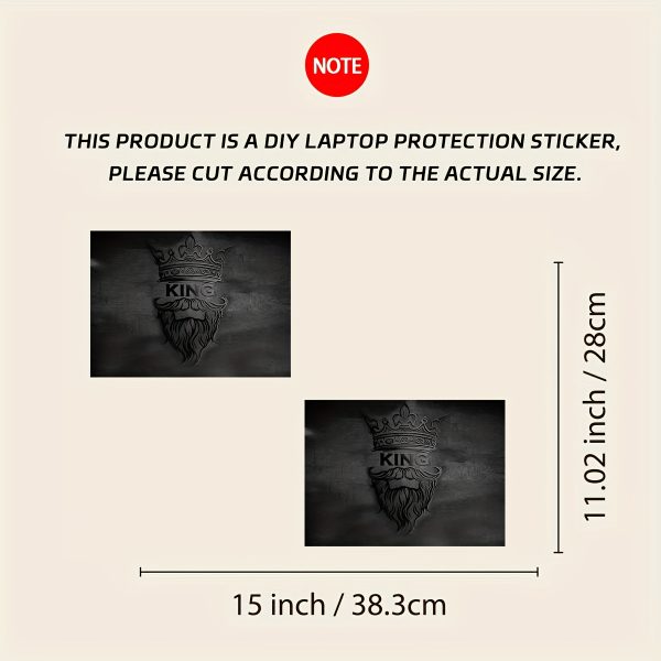 2pcs Crown King Pattern Laptop Art Decal Protective Case, Universal Netbook Light Beige Stickers Non-Reusable Laptop Skins Waterproof and Scratch Resistant - Water-resistant, Anti-scratch, Suitable for Laptops - Image 2