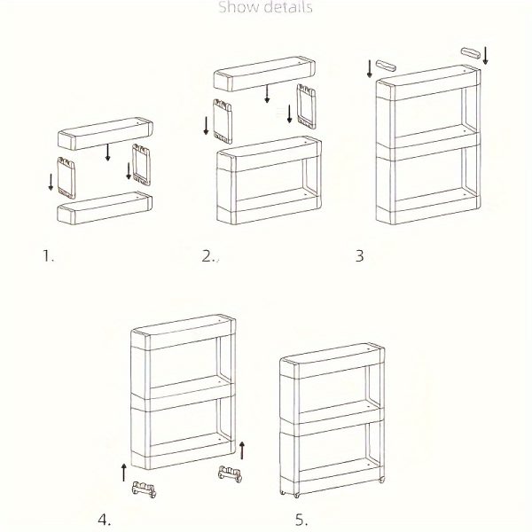 3-Tier Ultra-Narrow Refrigerator Edge Gap Organizer - Freestanding Cart for Bathroom and Living Room Storage - Suitable for Hotel Home Kitchen Bathroom Living Room Scenarios - Image 11