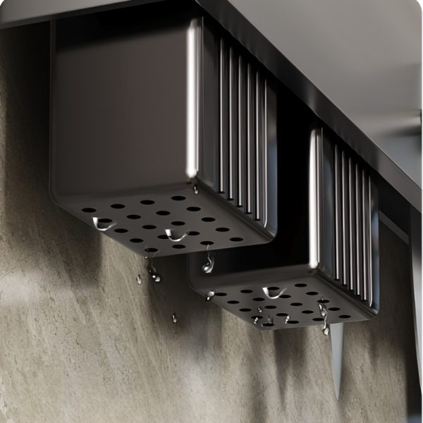 1pc Black Wall-Mounted Kitchen Organizer with Hooks – Space-Saving Storage Rack for Knives, Cutting Boards, Utensils & Spatulas, Durable Powder-Coated Finish, Perfect for Countertop or Cabinet Organization, Kitchen Organizers And Storage - Image 6