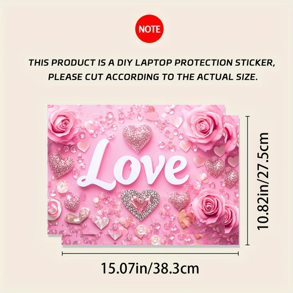 Pack of 2 Love Laptop Art Decal Protective Cases, Universal Netbook Light Beige Stickers Non-Duplicate Use Field Notebook Computer Light Beige Sticker Decals Waterproof and Scratch Resistant - Waterproof, Anti-scratch, Suitable for Laptops, Cars - Image 2