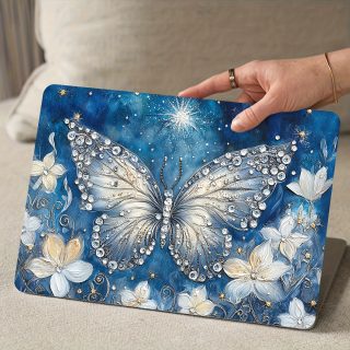 2pcs Elegant Butterfly & Floral Vinyl Laptop Skins - Waterproof, Scratch-Resistant, DIY Art Protection for Laptops & Cars, Universal Netbook Skin, Netbook Skin | Artistic Laptop Skin | Durable Laptop Skin, Laptop Accessories