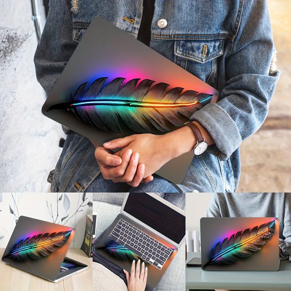 Vinyl Laptop Shell Feather Stickers, 2pcs/Set, Scratch-Proof DIY Art Protective Case for HP, Dell, Lenovo, Apple, Asus Laptops - Easy to Apply and Durable Design Suitable for Notebooks, Cars, Helmets, Motorcycles, Refrigerator Decorations - Image 6