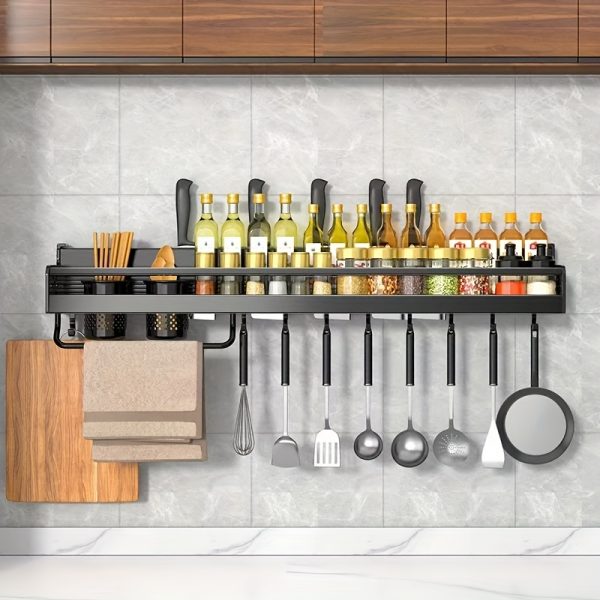 Wall-Mounted Knife Holder & Utensil Organizer - Space-Saving Kitchen Storage Rack with Hooks for Knives, Cutting Boards & Cookware, Powder-Coated Durable Design for Home or Camping Use, Kitchen Organizers And Storage, Kitchen Storage Solution, Spacesaving Design, Powdercoated Finish - Image 7