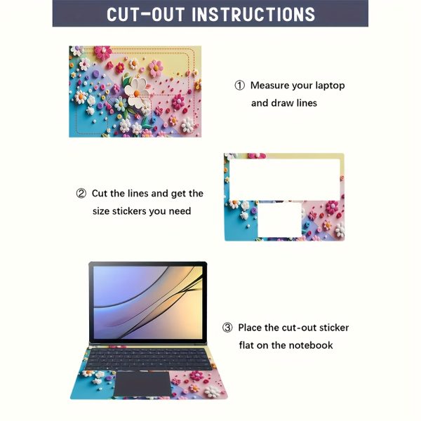 2pcs Vinyl Material, Gorgeous Flower Design Laptop Case, Anti-Scratch Laptop Case for 15.35 Inch X 10.6 Inch Laptop. Product Size: 27Cmx39Cm (10.63 Inch X 15.35Inch) - Image 9