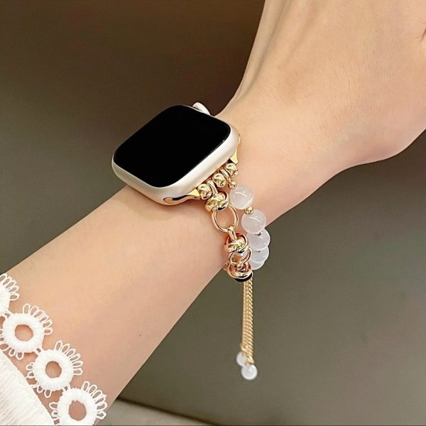 Bezel Watch Series Ultra SE 9 8 7 6 5 4 3 2 1 Beaded Strap, Compatible with 38/40/41/42/44/45mm, Fashionable Durable Band with Adjustable Buckle - Image 5
