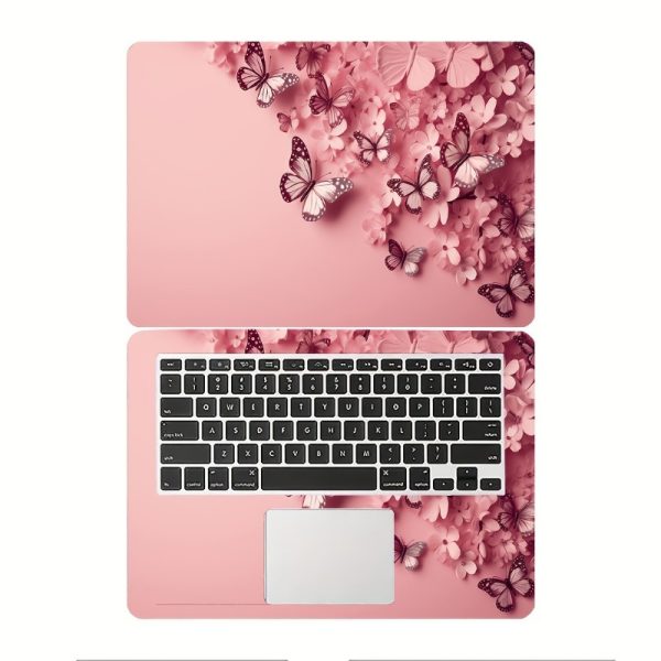 Roller packaging 3pcs, 1pc spare, no need to worry about sticking issues, suitable for laptops - pink butterfly and flower design ultra-thin, sturdy, fashionable protection - bubble-free, durable cover, suitable for ultrabooks and notebooks - Image 8