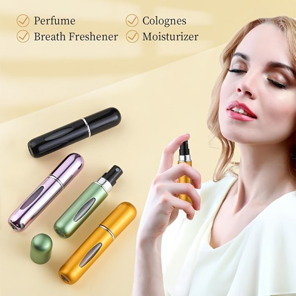 4-Pack Mini Perfume Atomizer Refillable Travel Spray Bottles, 0.16 oz Metal Round Hand Wash Only Fragrance Pump Containers for Travel and Outdoor Use - Image 12