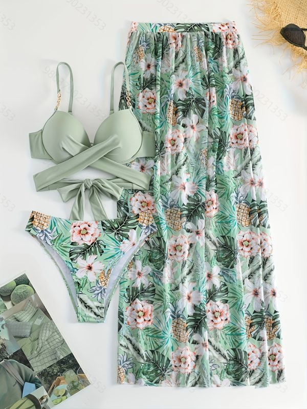Green Floral--Separate Swimsuit - Image 2